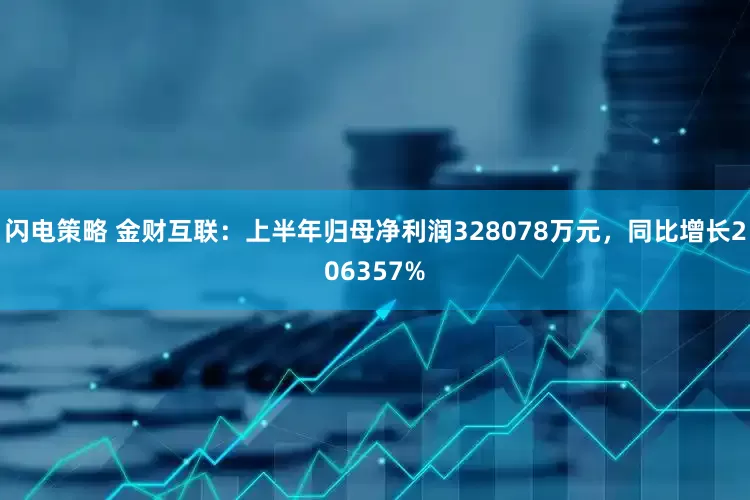 闪电策略 金财互联：上半年归母净利润328078万元，同比增长206357%